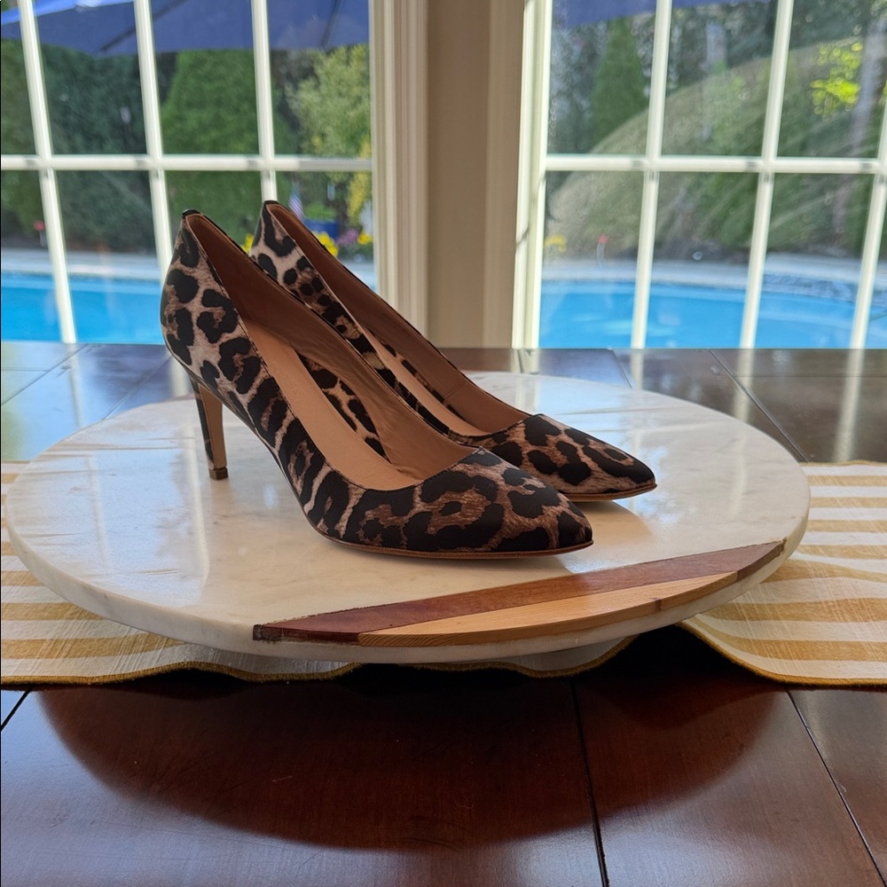 Taryn Rose Leopard-Print Pointed-Toe Pumps in Brown and Black
